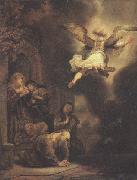 REMBRANDT Harmenszoon van Rijn The angel leaving Tobit and his family (mk33) oil on canvas